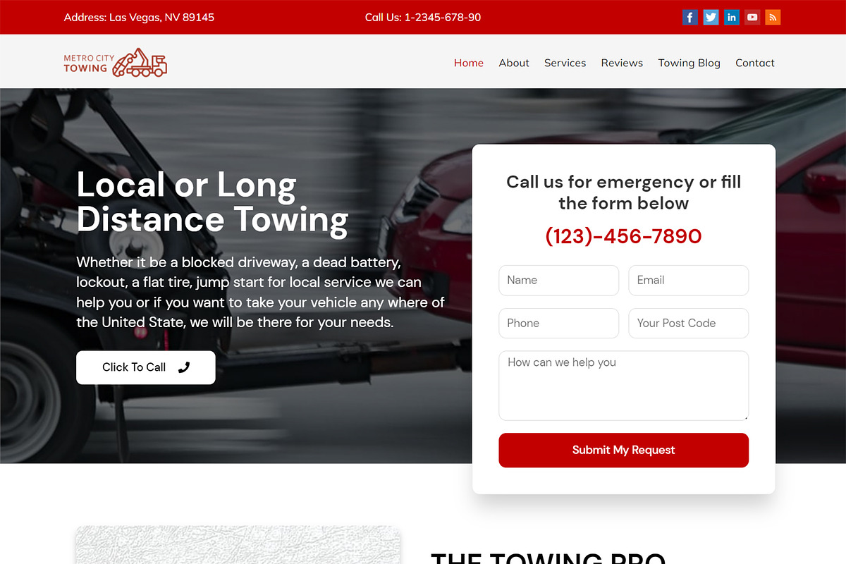 Towing Company WordPress Theme