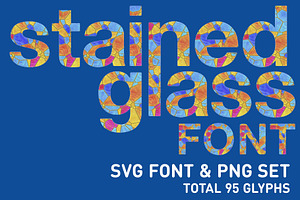 Stained Glass Font & PNG Set