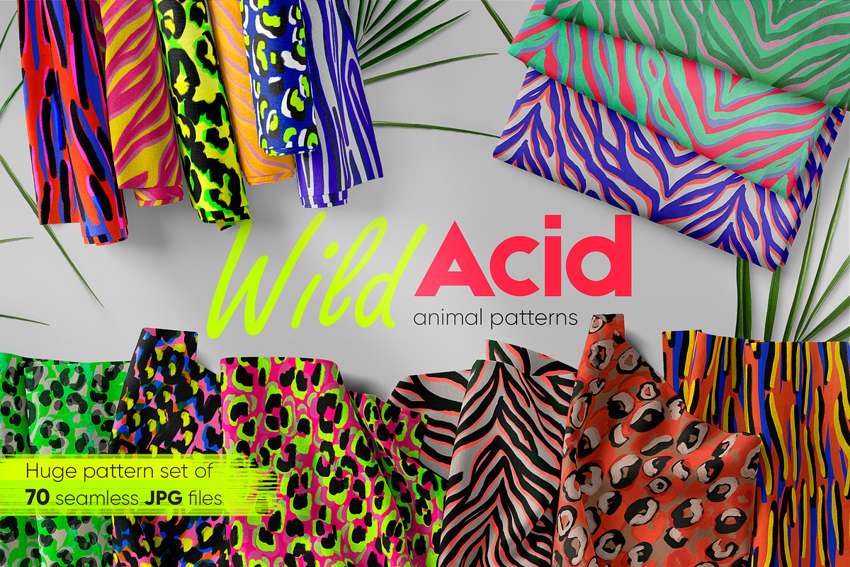 Wild Acid Animal patterns, a Pattern Graphic by ANAKOTO (Photo 1 of 9)