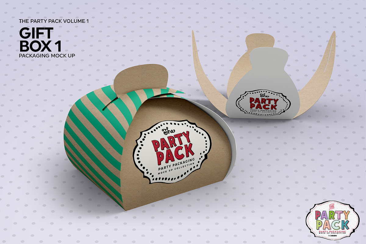 Gift Box 1 Packaging Mockup, a Cups & Container Mockup by INCDesign (Photo 5 of 6)