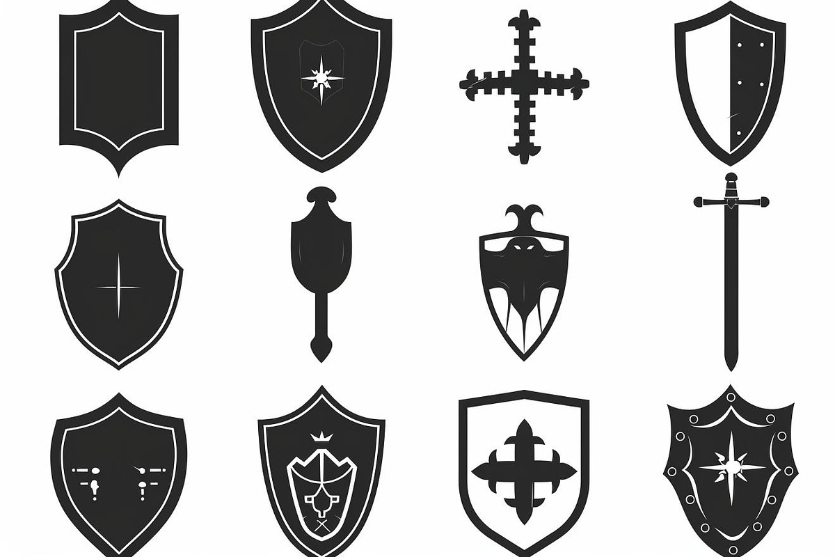 Medieval Shield Silhouette Set, an Illustration by Artivon (Photo 6 of 10)