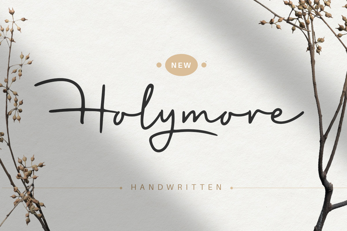 Holymore - Handwritten font, a Script Font by Littlehand (Photo 1 of 9)