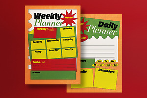Orange Yellow Weekly Planner, a Print Template by graphicook