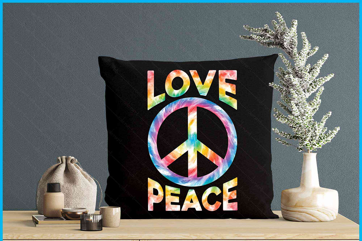 Love Peace Tie Dye Hippie SVG PNG, an Object Graphic by Creativeusart (Photo 4 of 4)