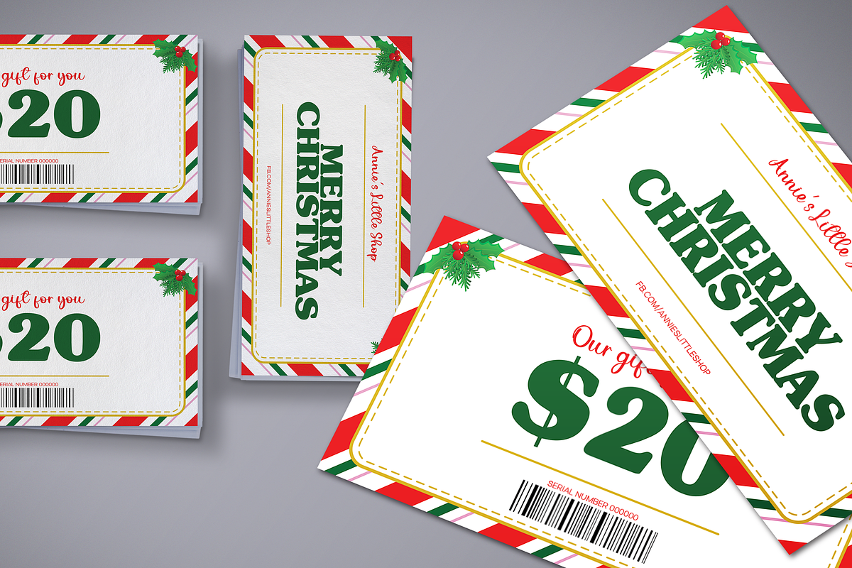 Festive Christmas Voucher, a Card Template by Tzochko (Photo 5 of 6)