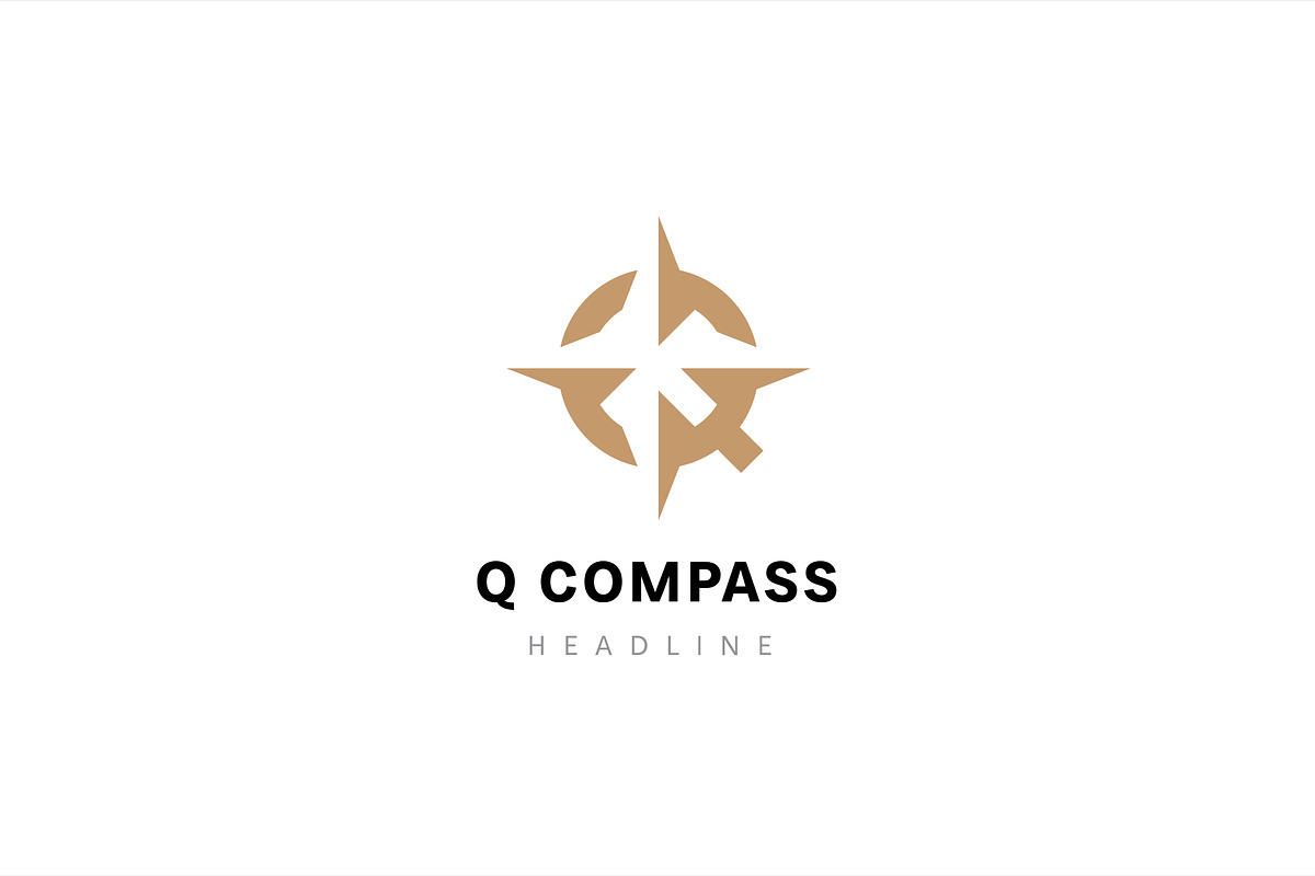 Q compass logo template., a Branding & Logo Template by Anton Akhmatov (Photo 1 of 3)