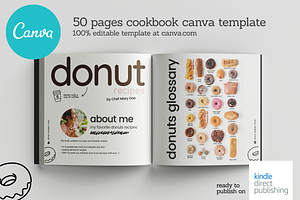 Square Donuts Recipes Canva Template