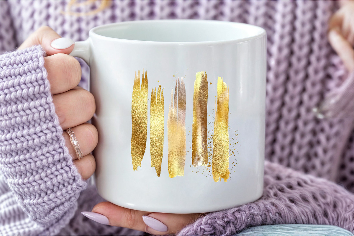 Watercolor Gold Glitter Paint Elemen, an Illustration by DreamCafeArt (Photo 6 of 7)