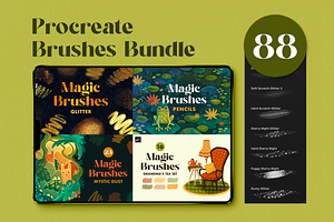 88 Procreate Brushes Bundle