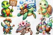 Summer Turtle Sticker Clipart, an Illustration by Designking (Thumbnail 3 of 4)
