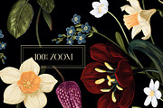 Dark Botanical Flowers pattern&motif, a Decorative Illustration by PenguinArtStudio (Thumbnail 5 of 6)