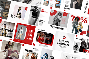 Red Feed Fashion Instagram Template