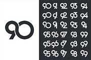 creative number 90 to 99 logo design, a Branding & Logo Template by BARONSTD (Thumbnail 3 of 3)