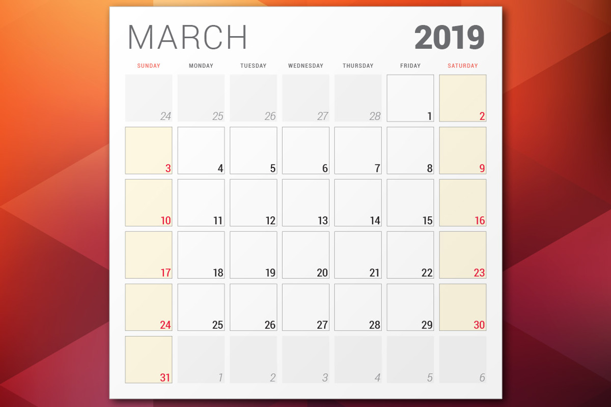 Monthly Planner 2019, a Stationery Template by AntartStock (Photo 3 of 4)