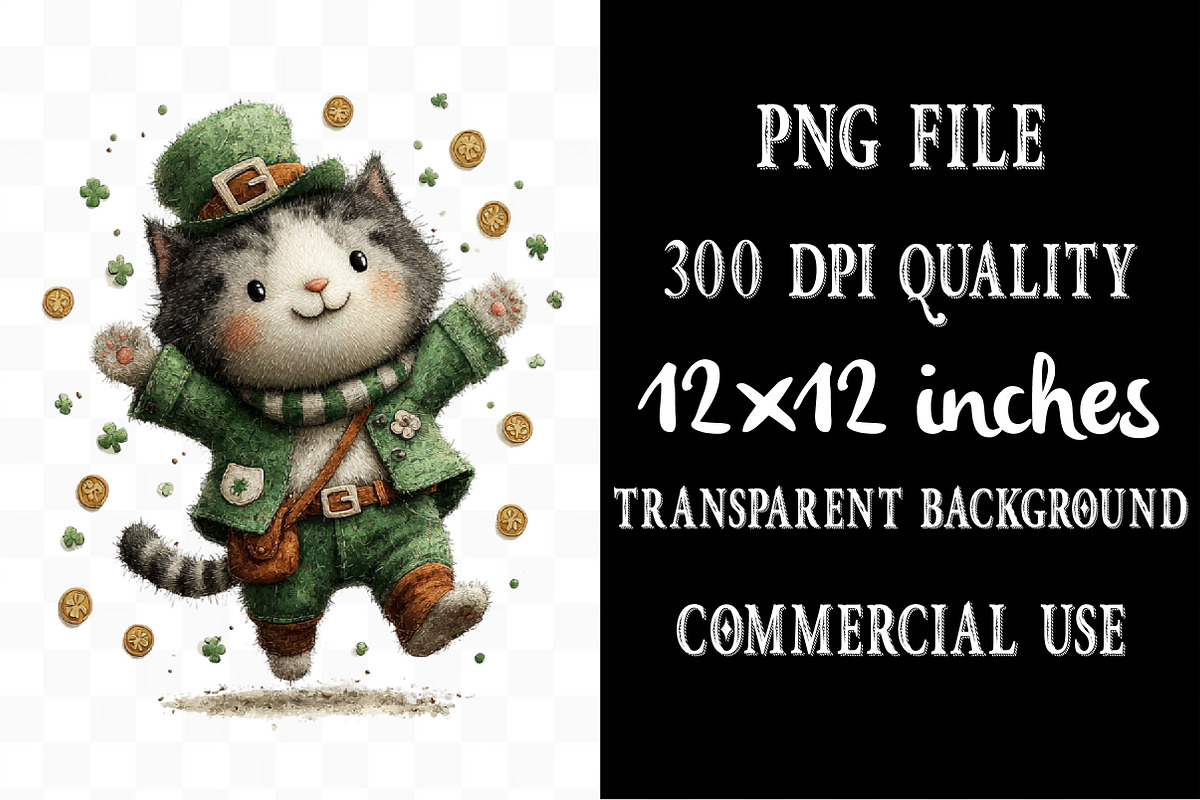 St Patrick Day Cats Clipart, an Illustration by Designking (Photo 4 of 5)