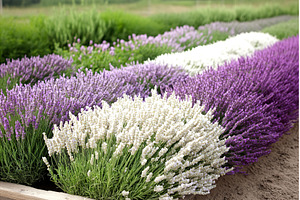 Vibrant rows of blooming lavender in, a Beauty & Fashion Photo by Lermont51