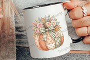 Fall Bow Pumpkin PNG, a Seasonal Illustration by Designworld (Thumbnail 4 of 4)