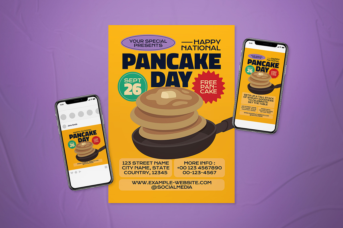 National Pancake Day Flyer Set, a Flyer Template by The Good Store (Photo 1 of 2)