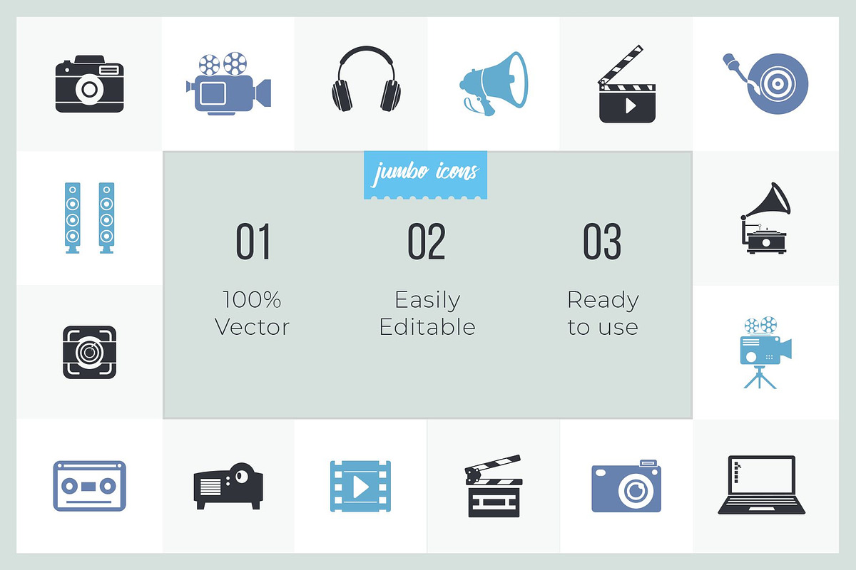 Multimedia Glyph Icon V2, a Solid Icon by Jumbo Icons (Photo 2 of 5)