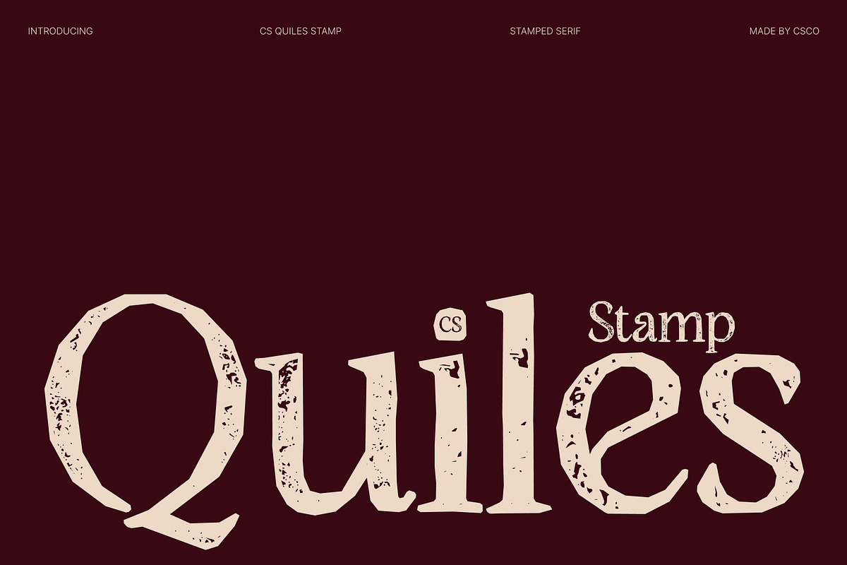 CS Quiles Stamp, a Serif Font by Craft Supply Co. (Photo 1 of 8)