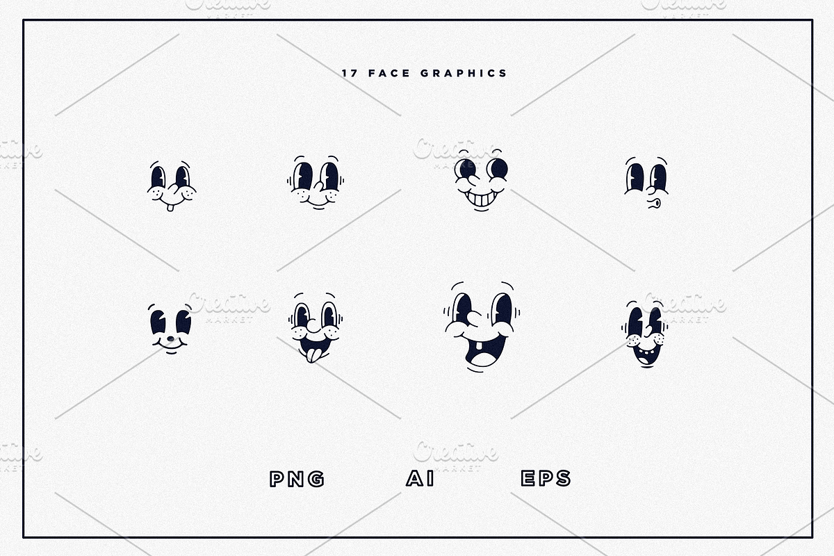 Retro Mascot Parts | Faces & Limbs, an Illustration by GRPXSTORE (Photo 3 of 4)