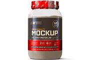 2lb Whey Protein Jar Mockup A3-Pro, a Packaging Mockup by Design Warlord (Thumbnail 1 of 16)