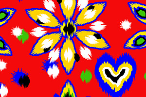Bright Boho Fabric Floral Print, a Pattern Graphic by Sharon Schwalbe