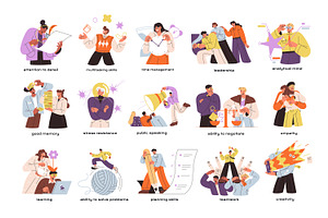 Soft skills for work, business set, a Person Illustration by PaperTrident
