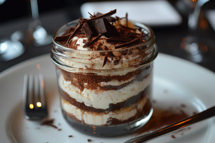Delicious Tiramisu Dessert in a Jar, a Background Photo by Pixeness
