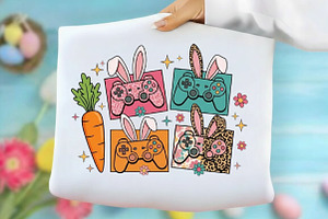 Easter Gamer PNG, Bunny Controller, an Illustration by Designking