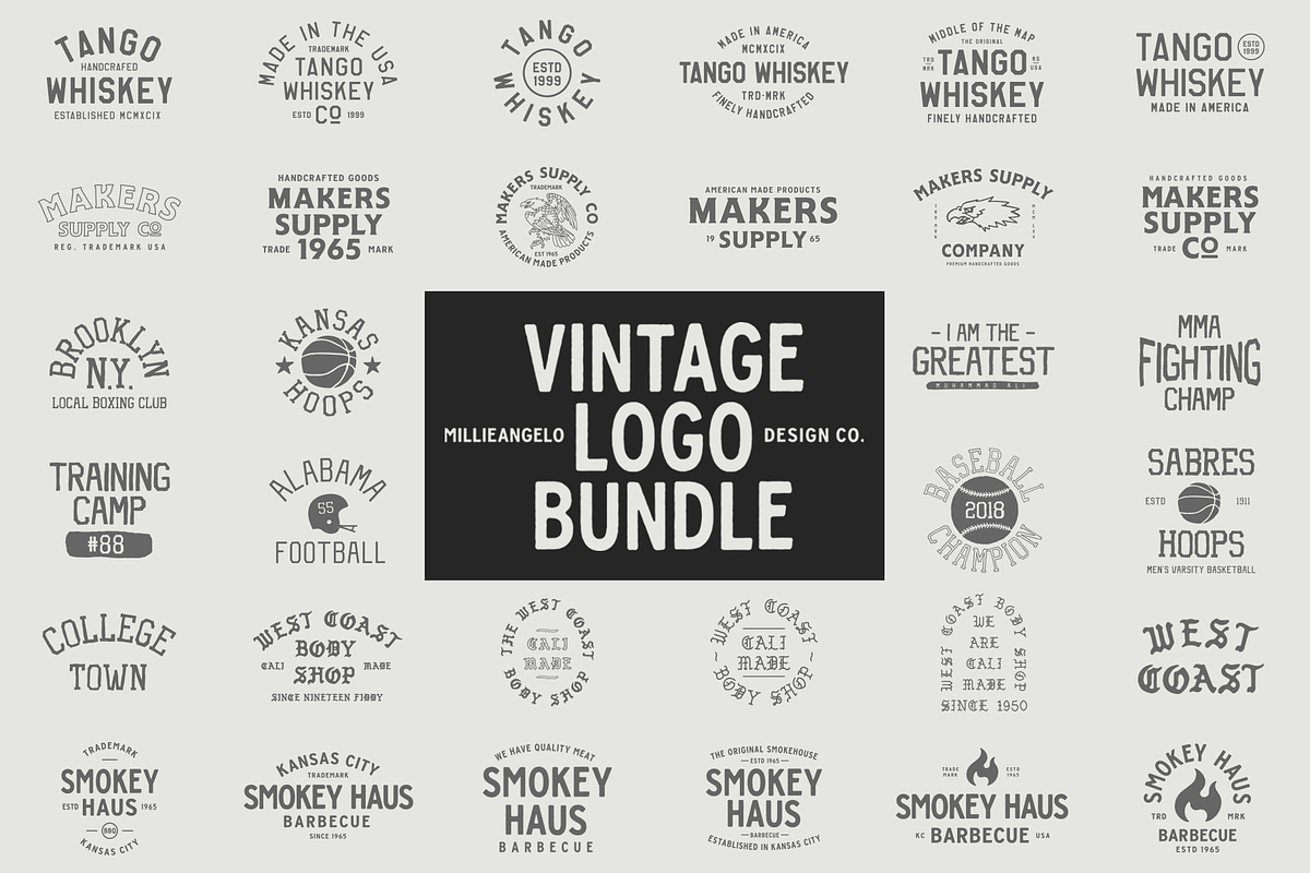 The ULTIMATE Vintage Logo Bundle, a Branding & Logo Template by Millieangelo (Photo 1 of 7)