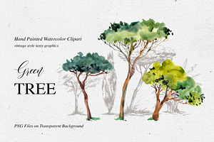Watercolor Tree Clipart