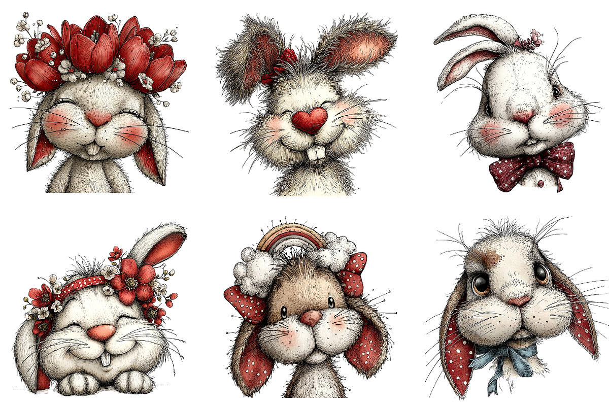 Bunny Faces Easter Bundle, an Illustration by CreationArt (Photo 5 of 5)