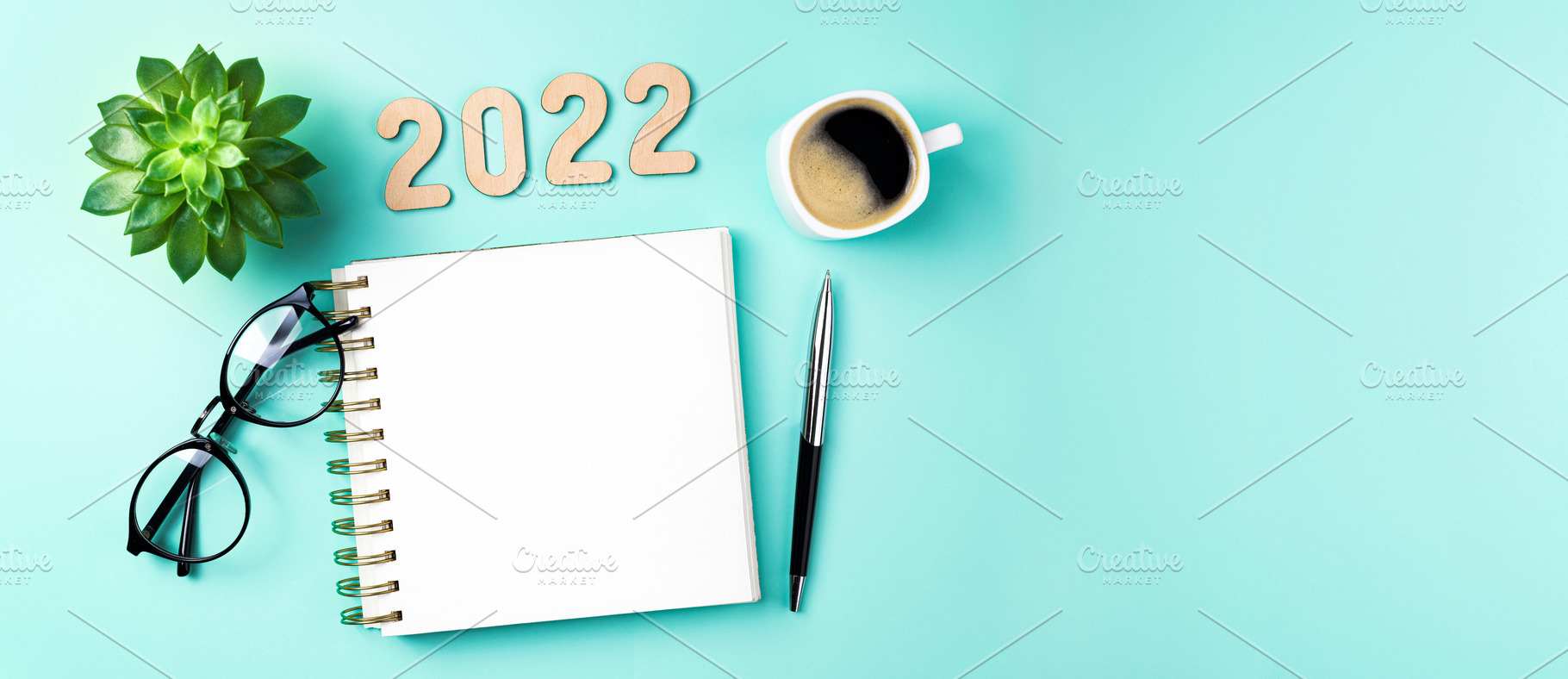 New year 2022 goals on desk, a Holiday Photo by LanaSweet