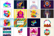 Holi Festival Backgrounds Collection, an Illustration by naem021 (Thumbnail 7 of 10)