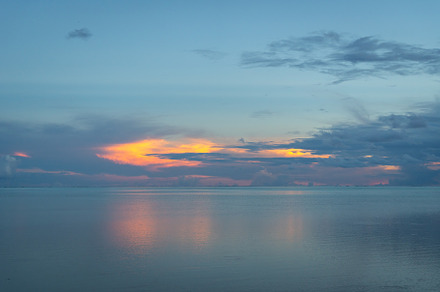 Sunrise over the beautiful lagoon of Maupiti, French Polynesia