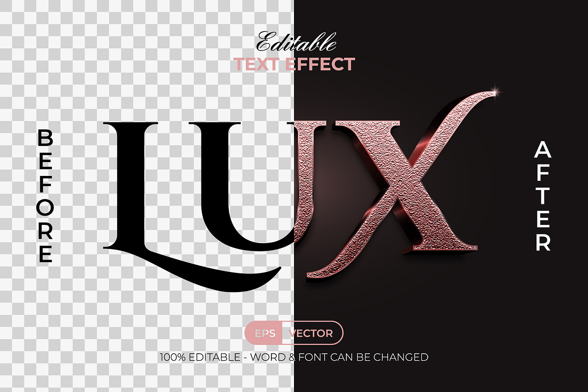 Lux Text Effect Rose Gold Style, a Layer Style Add-On by Mockmenot (Photo 2 of 2)