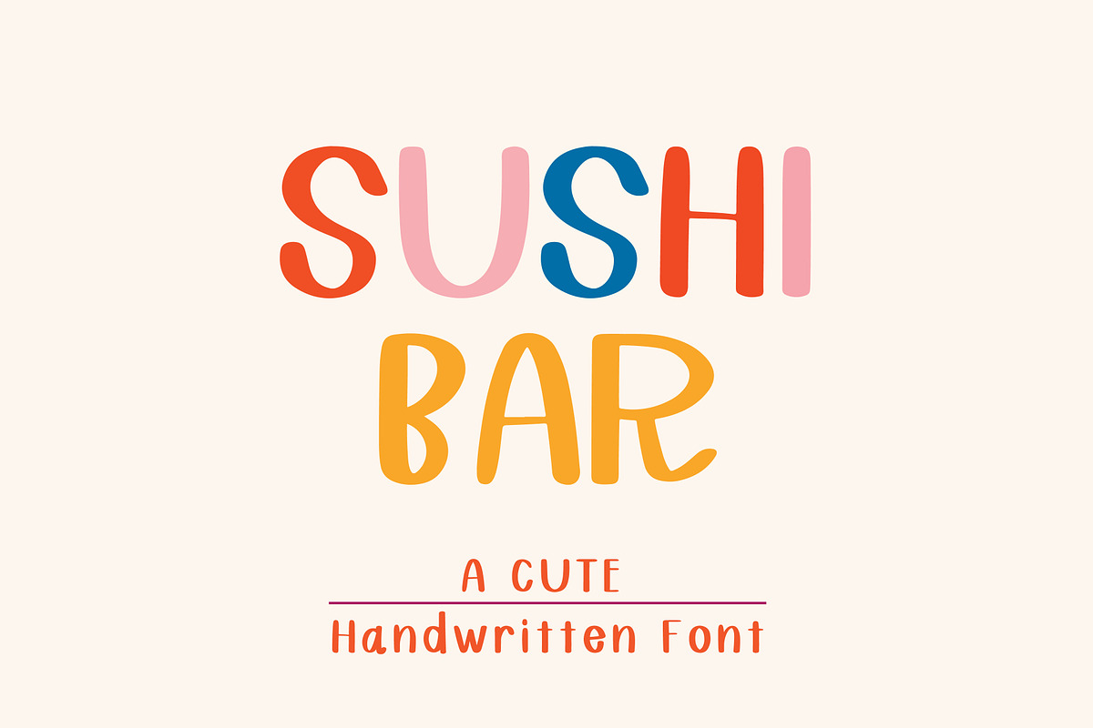 SushiBar, a Handwritten Font by MTK Studio (Photo 1 of 6)