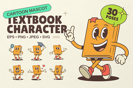 Textbook Cartoon Mascot Character