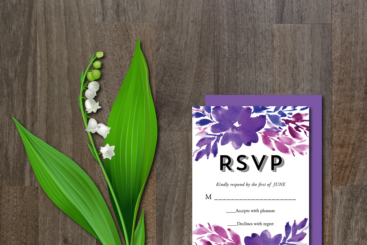 Watercolor Flower Wedding Suite, a Templates & Theme by aticnomar (Photo 4 of 5)