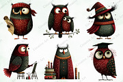 Whimsical & Quirky Owl Clipart, an Illustration by Creative Art (Thumbnail 2 of 10)