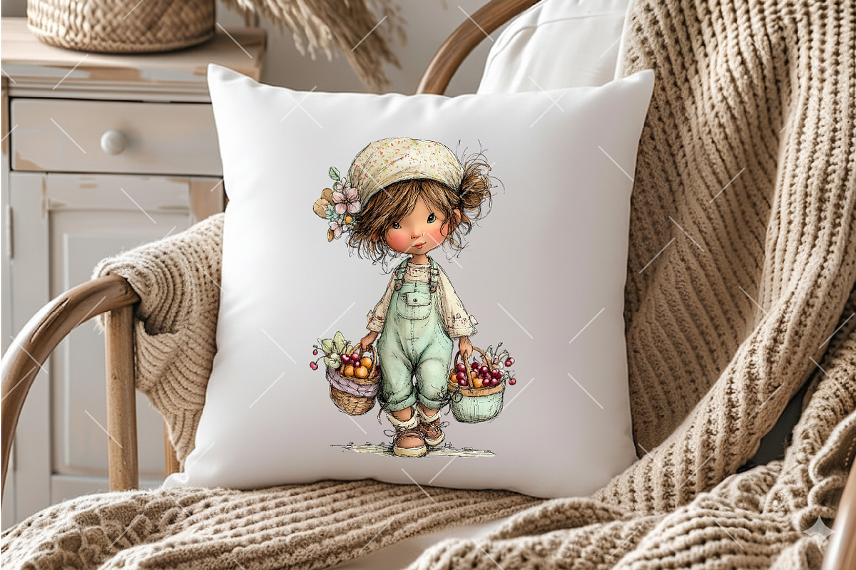 Cherry Girl PNG Clipart Set, a Seasonal Illustration by OK Design (Photo 4 of 6)