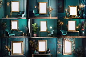 Boho Teal Frame Mockups