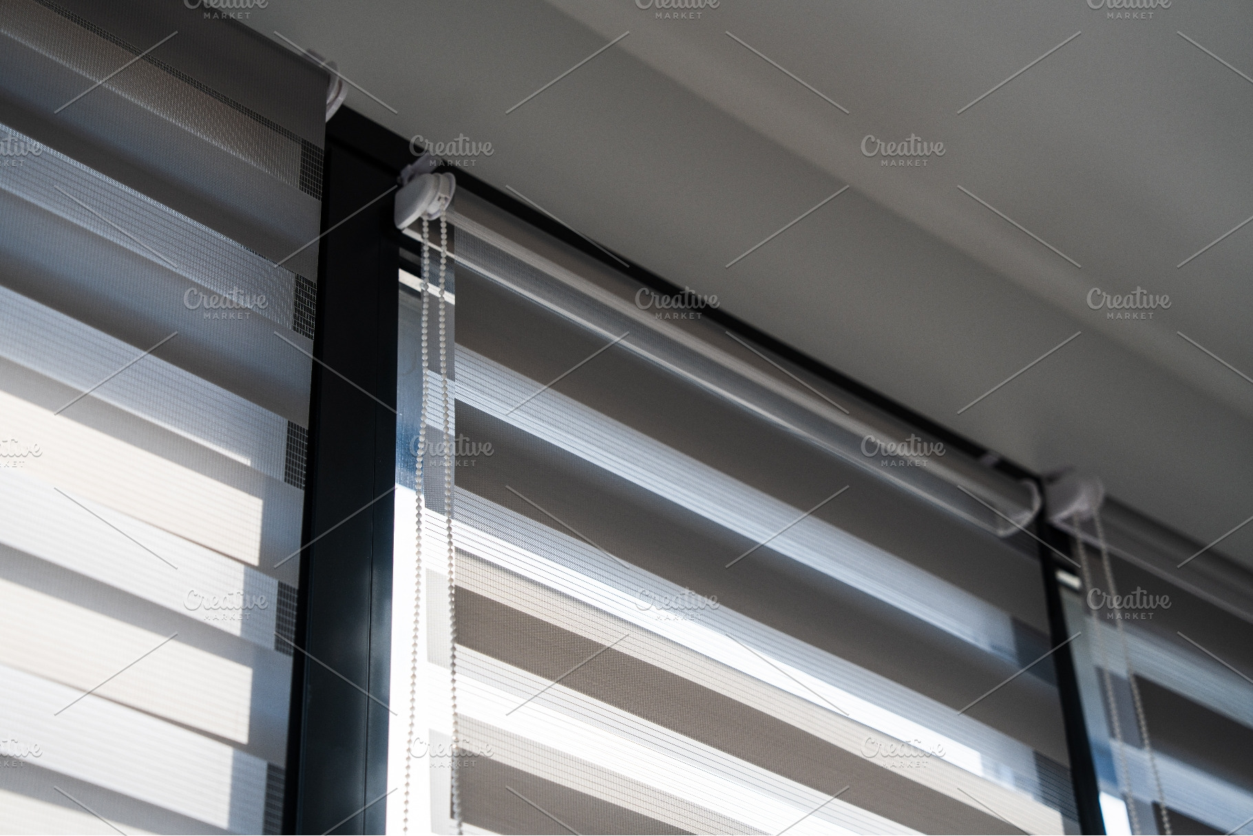 Close View of Zebra Window Blinds, an Architecture Photo by volodymyrshtun13795