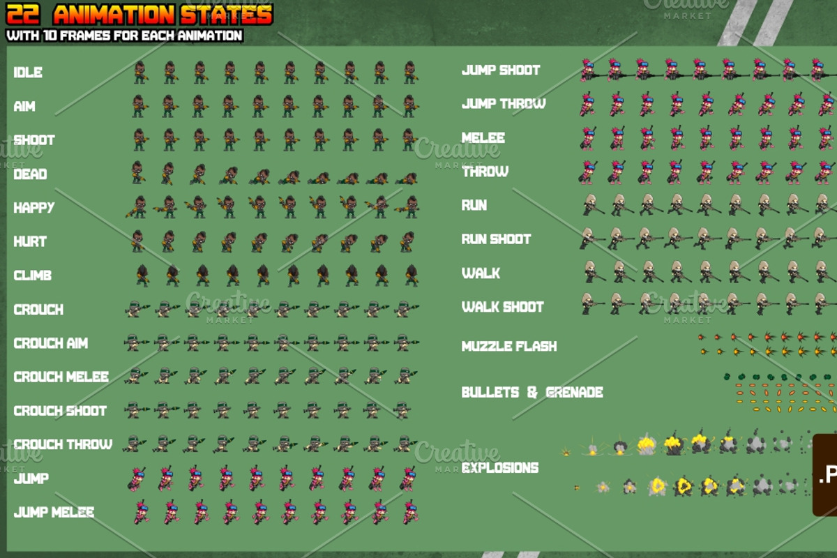 The Guerrillas - Game Sprites, an Illustration by pzUH (Photo 5 of 5)