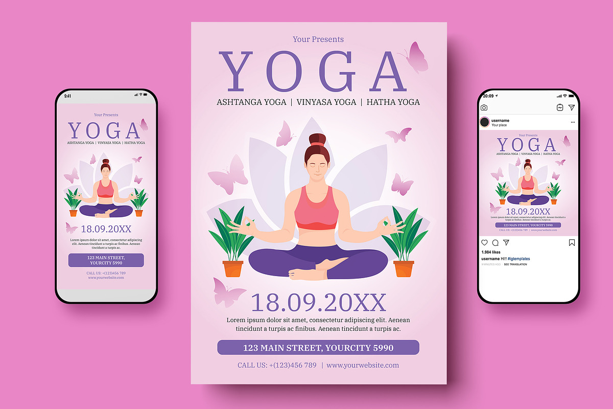 Yoga Flyer, a Flyer Template by Creativestoree (Photo 3 of 5)