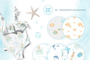 Undersea World Watercolor Clipart, an Animal Illustration by Fedulova Art (Thumbnail 4 of 9)