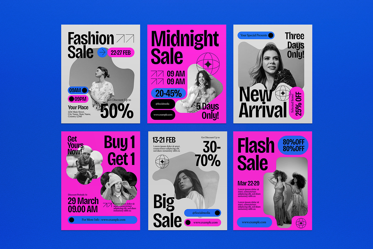 Pink Gray Fashion Instagram Set, a Social Media Template by graphicook (Photo 2 of 3)