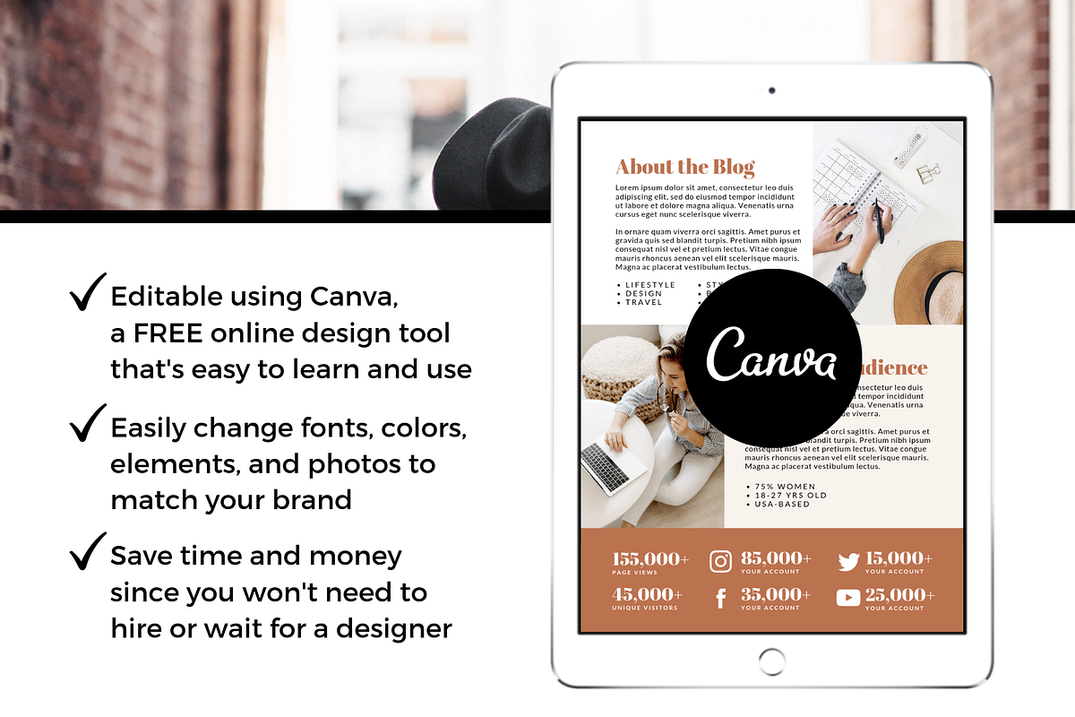 Media Kit Template Canva, a Magazine Template by ProductiveandFree (Photo 3 of 7)