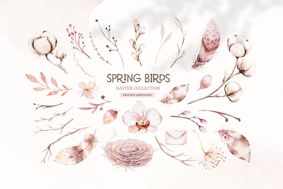 Watercolor spring birds collection, an Animal Illustration by Peace ART (Photo 6 of 12)